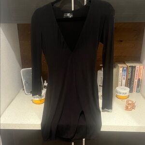 LNA Elegant Black Long Sleeve Dress